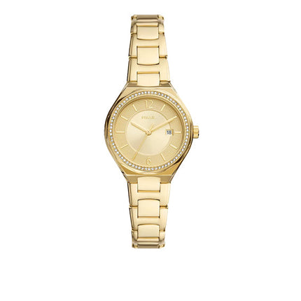 Fossil Women's Eevie Three Hand Date Gold Tone Stainless Steel Watch BQ3801