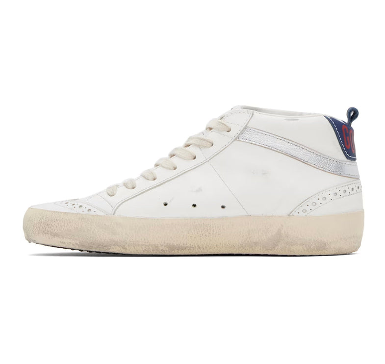 Golden Goose Women's Mid Star Sneakers White/Ivory/Silver