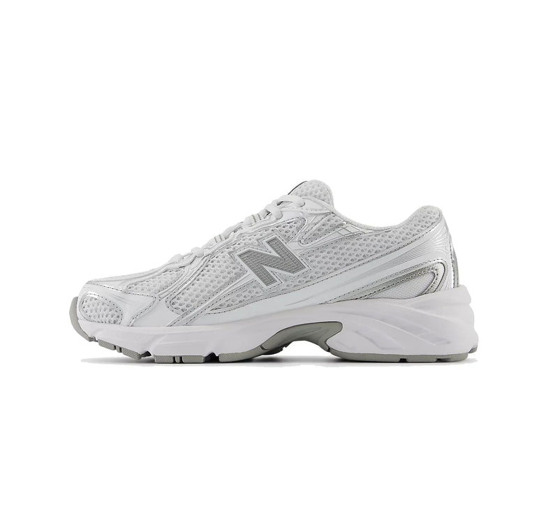 New Balance Grade School 740 White with Silver Metalic GR740WM