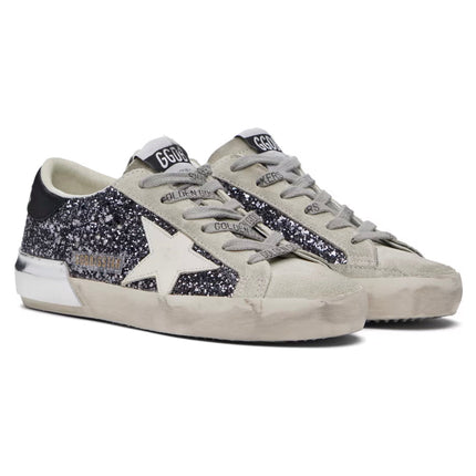 Golden Goose Women's Super Star Sneakers Shine Anthracite/Black - Ready to Ship