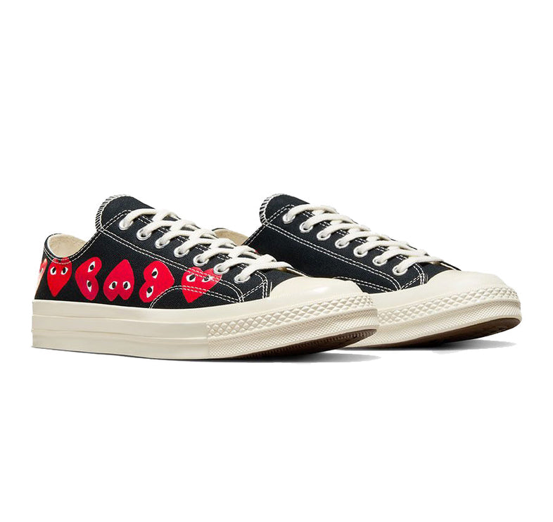 Converse x Comme des Garçons PLAY Chuck 70 Multi Heart Low Top Black/Red/Egret