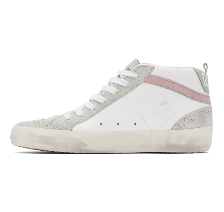 Golden Goose Women's Mid Star Sneakers White/Silver/Ice/Pink