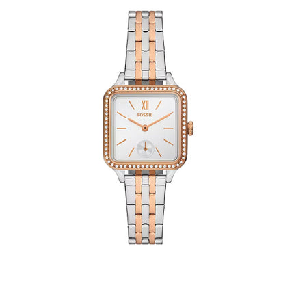 Fossil Women's Colleen Three Hand Two Tone Stainless Steel Watch BQ3907