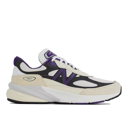 New Balance Unisex Made in USA 990v6 White with Black Plum and Phantom U990WB6