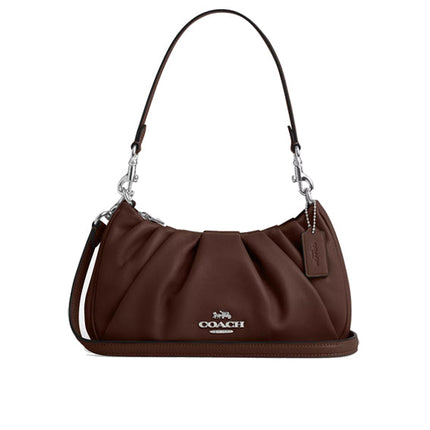 Coach Women's Teri Shoulder Bag With Ruching Silver/Maple