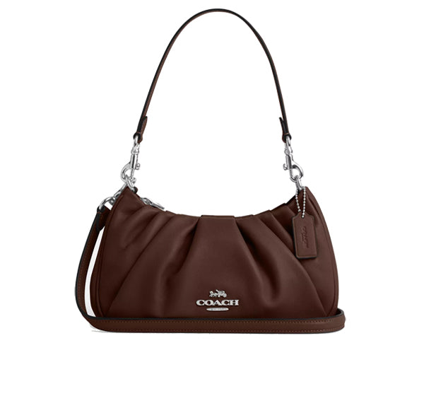 Coach Women's Teri Shoulder Bag With Ruching Silver/Maple