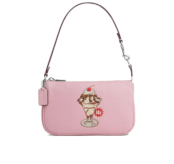 Coach Women's Nolita 19 With Sundae Graphic Silver/Cherry Blossom