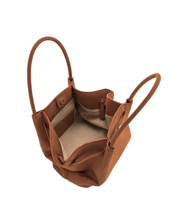 JW PEI Women's Hana Medium Faux Suede Tote Bag Brown/Gold
