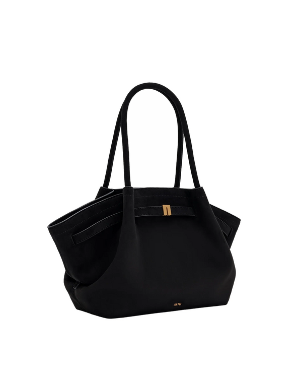 JW PEI Women's Hana Medium Faux Suede Tote Bag Black/Gold