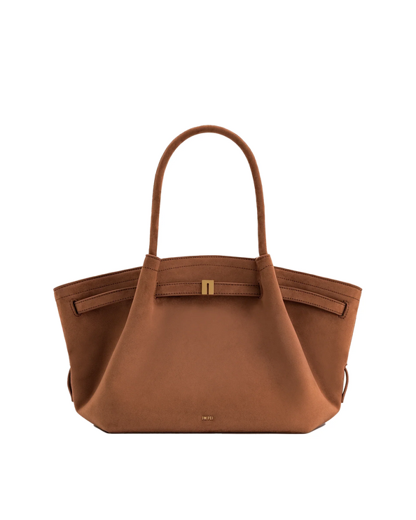 JW PEI Women's Hana Medium Faux Suede Tote Bag Brown/Gold