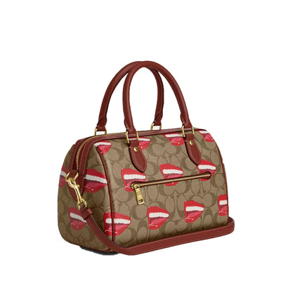 Coach Women's Coach X Tom Wesselmann Rowan Satchel In Signature Canvas Gold/Khaki/Terracotta Multi