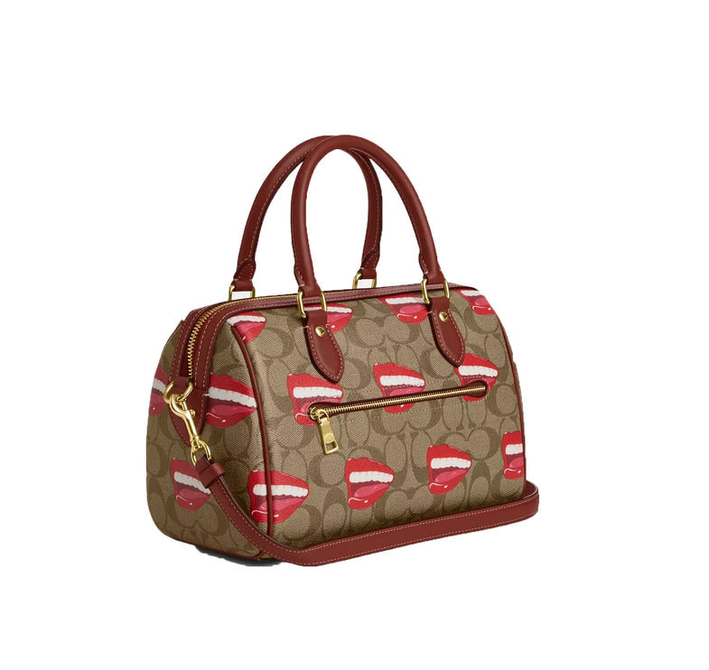 Coach Women's Coach X Tom Wesselmann Rowan Satchel In Signature Canvas Gold/Khaki/Terracotta Multi