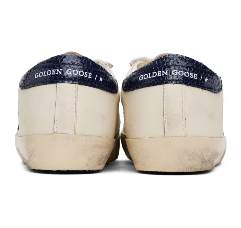 Golden Goose Women's Super Star Sneakers Navy/Beige/Shine - Ready to Ship