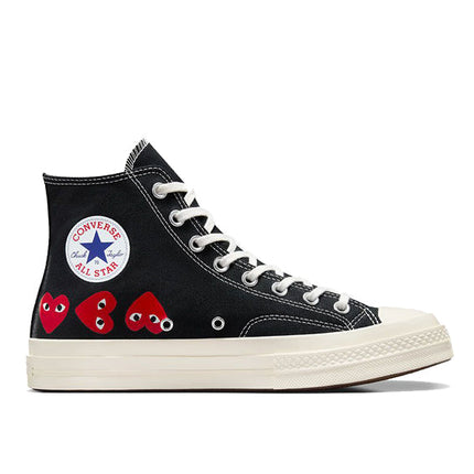 Converse x Comme des Garçons PLAY Chuck 70 Multi Heart High Top Black/Red/Egret