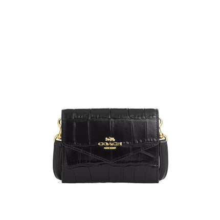 Coach Women's Mini Envelope Wallet With Strap Gold/Black