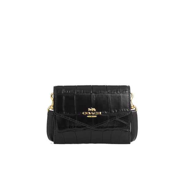 Coach Women's Mini Envelope Wallet With Strap Gold/Black