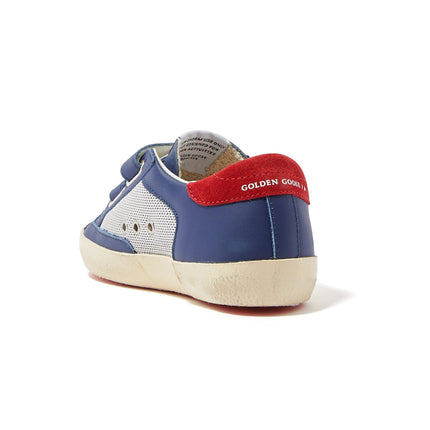 Golden Goose Hook and Loop Grade School Super Star Navy/Silver/Red