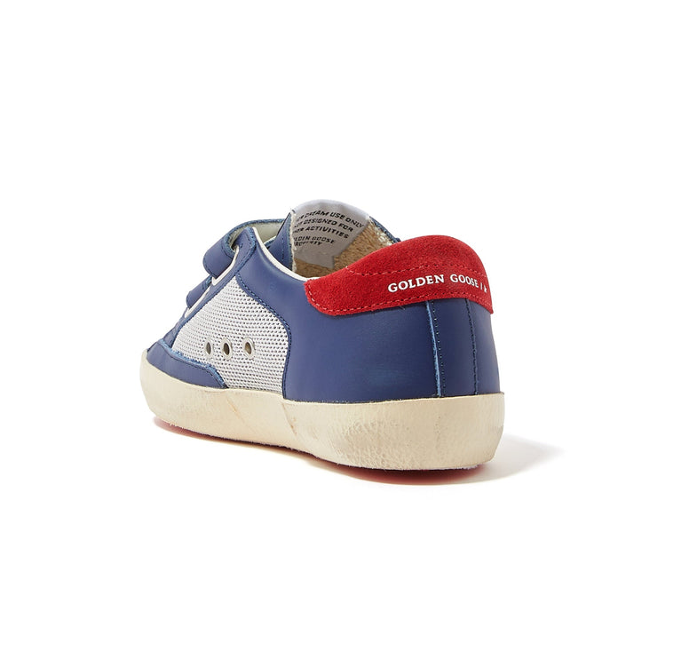 Golden Goose Hook and Loop Grade School Super Star Navy/Silver/Red