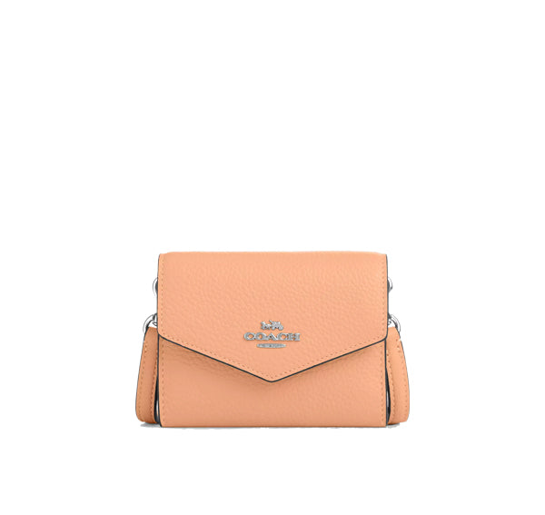 Coach Women's Mini Envelope Wallet With Strap Silver/Faded Blush