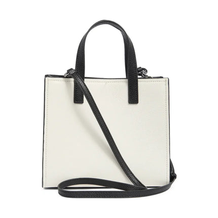 Marc Jacobs Women's Mini Grind Branded Leather Colorblock Tote Bag Black/White