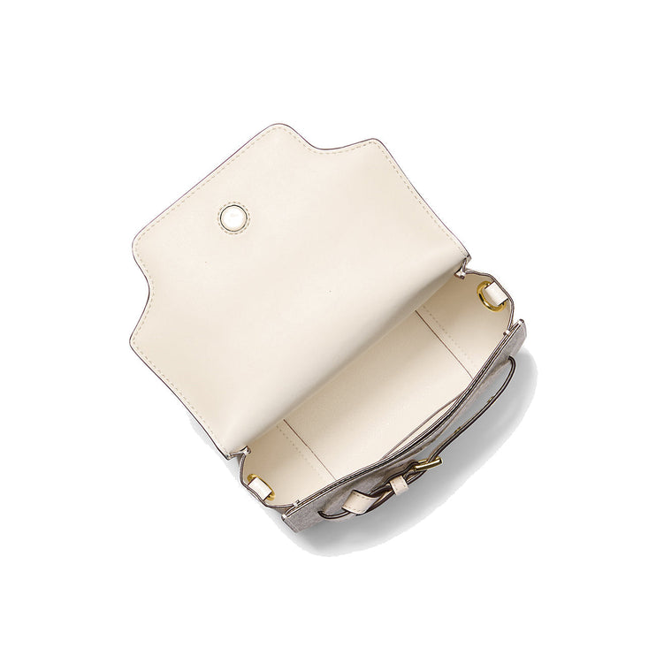 Michael Kors Women's Emilia Small Logo Crossbody Bag Light Cream Multi
