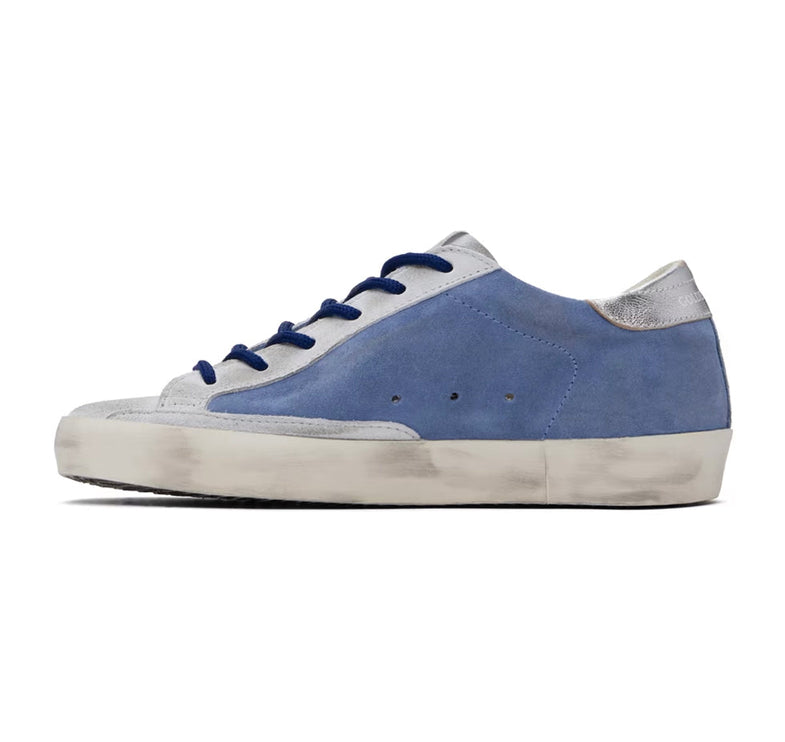 Golden Goose Women's Super Star Sneakers Shine/Silver/Blue