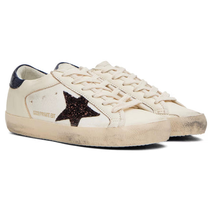 Golden Goose Women's Super Star Sneakers Navy/Beige/Shine