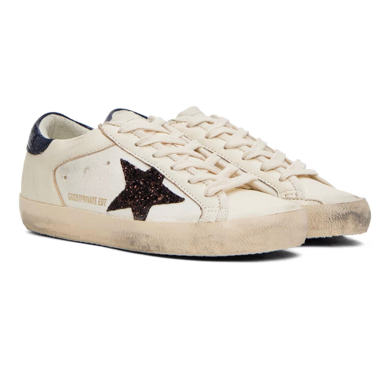 Golden Goose Women's Super Star Sneakers Navy/Beige/Shine