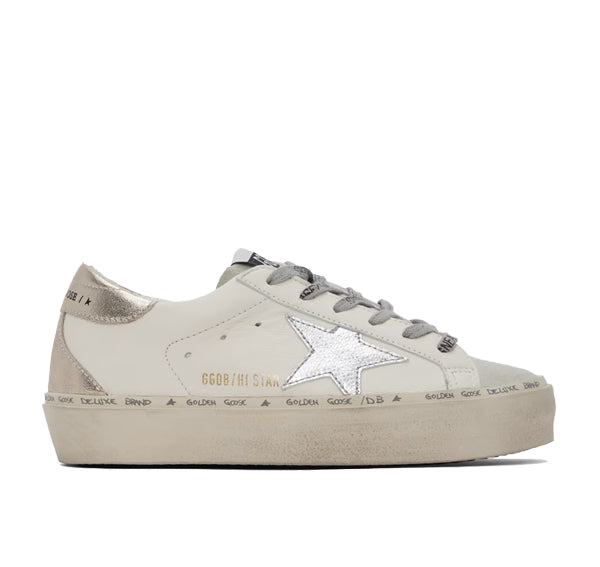 Golden Goose Women's Hi Star Sneakers White/Ice/Silver