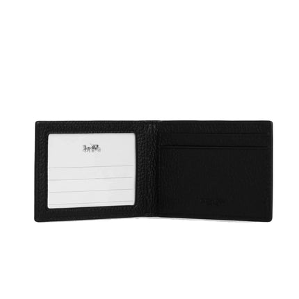 Coach Men's Compact Billfold Wallet Gunmetal/Black