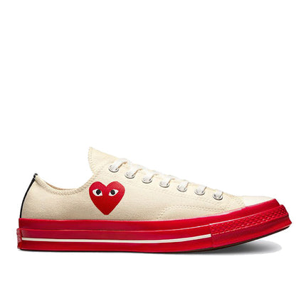 Converse x Comme des Garçons PLAY Chuck 70 Low Top Pristine/Red/Egret - Special Price