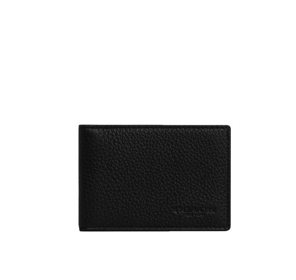 Coach Men's Compact Billfold Wallet Gunmetal/Black