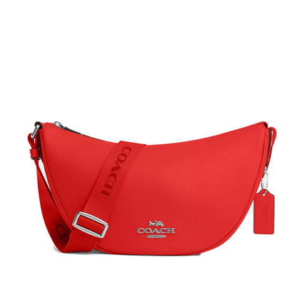 Coach Women's Pace Shoulder Bag Silver/Miami Red