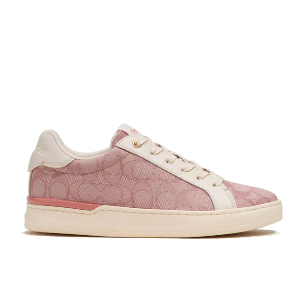 Coach Women's Clip Low Top In Signature Jacquard Pink