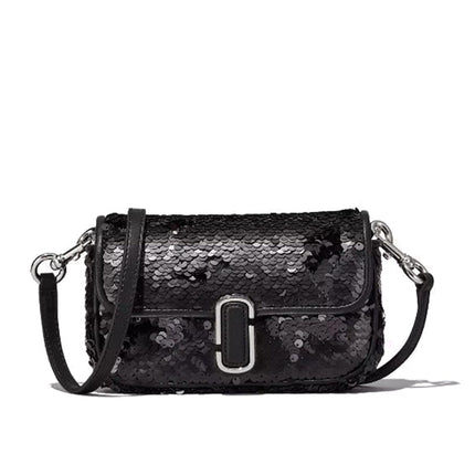 Marc Jacobs Women's The Sequin J Marc Mini Shoulder Bag Black - Ready to Ship