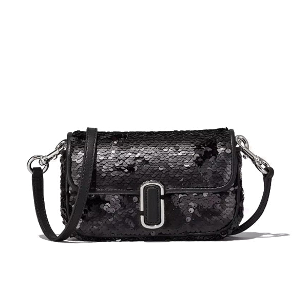 Marc Jacobs Women's The Sequin J Marc Mini Shoulder Bag Black - Ready to Ship