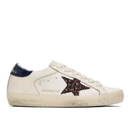 Golden Goose Women's Super Star Sneakers Navy/Beige/Shine - Ready to Ship