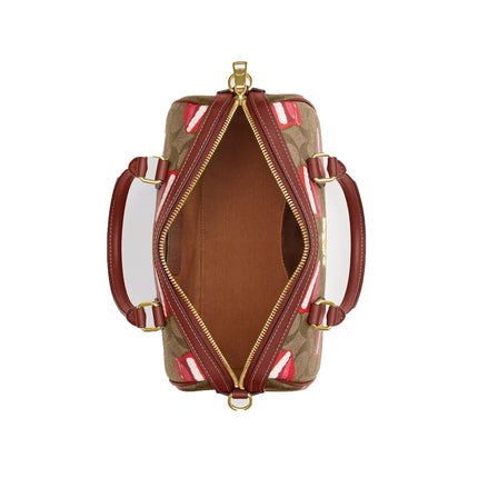 Coach Women's Coach X Tom Wesselmann Rowan Satchel In Signature Canvas Gold/Khaki/Terracotta Multi