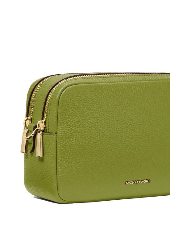 Michael Kors Women's Bryant Medium Pebbled Leather Camera Crossbody Bag Meadow Greenn
