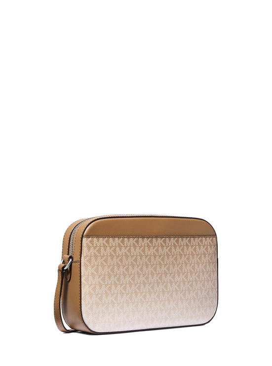 Michael Kors Women's Jet Set Large Ombré Signature Logo Crossbody Body Husk/Silver