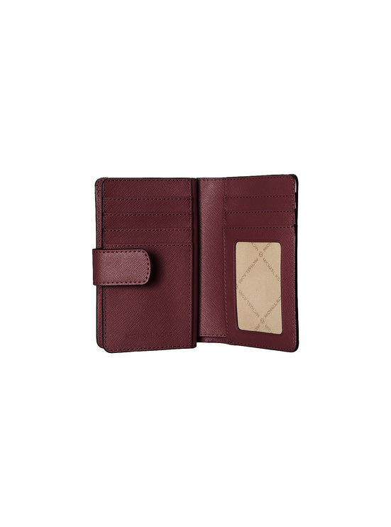 Michael Kors Women's Medium Crossgrain Leather Wallet Oxblood