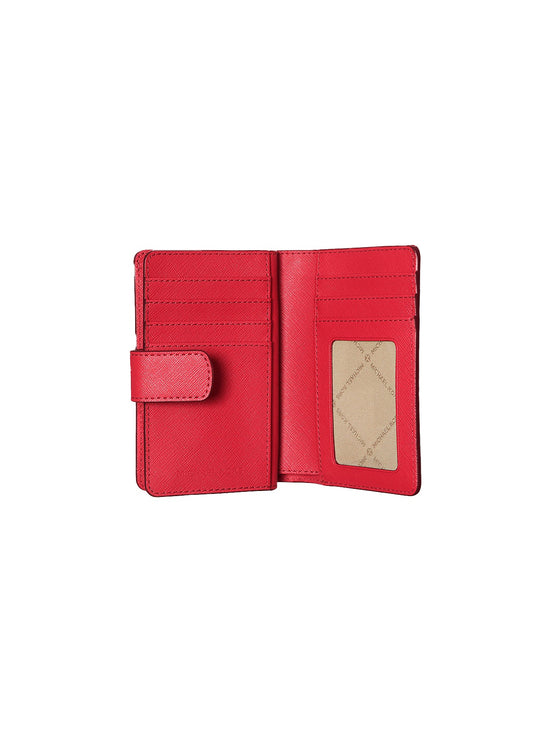 Michael Kors Women's Medium Crossgrain Leather Wallet Bright Red