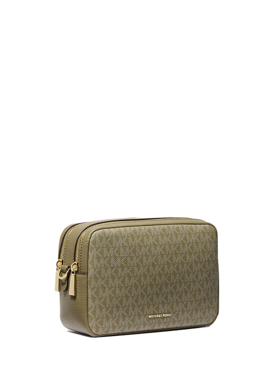 Michael Kors Women's Bryant Medium Signature Logo Camera Crossbody Bag Safari Green