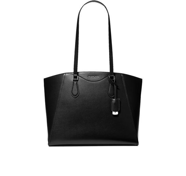 Michael Kors Women's Taryn Large Leather Tote Bag Black/Silver