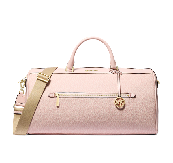 Michael Kors Women's Jet Set Travel Extra-Large Signature Logo Duffel Bag Dark Powder Blush