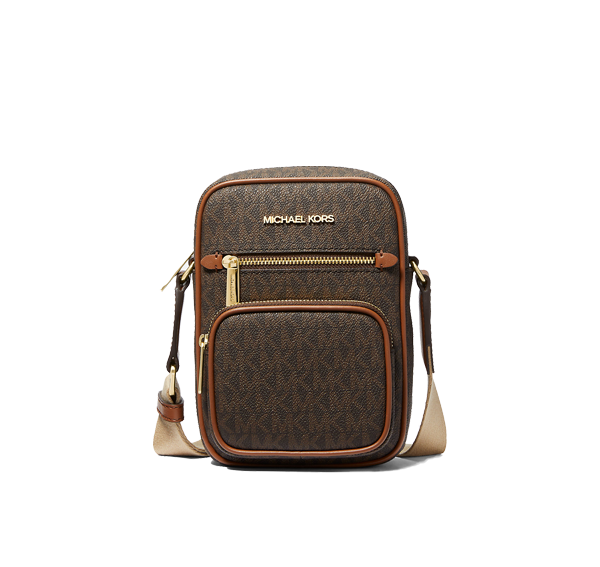 Michael Kors Women's Jet Set Medium Signature Logo Crossbody Bag Brown
