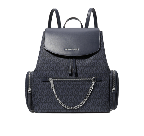 Michael Kors Women's Jet Set Large Signature Logo Backpack Admiral