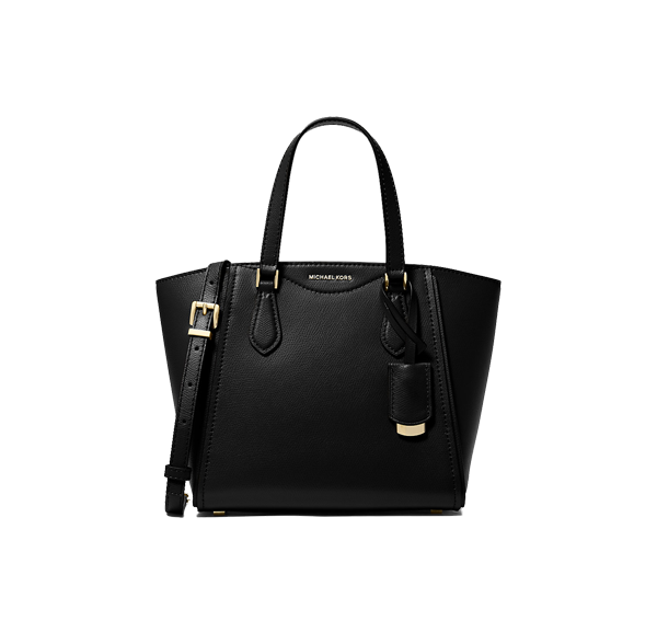 Michael Kors Women's Taryn Small Leather Convertible Crossbody Bag Black/Gold