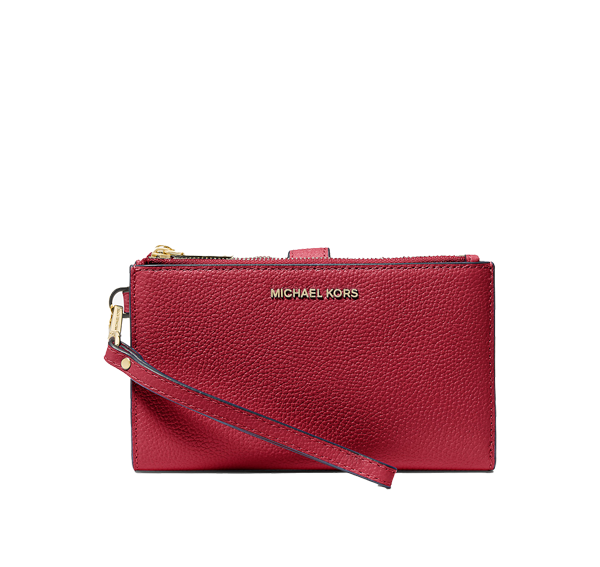 Michael Kors Women's Adele Leather Smartphone Wallet Deep Red