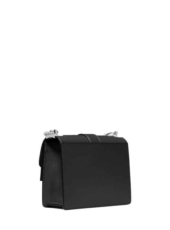 Michael Kors Women's Greenwich Small Saffiano Leather Crossbody Bag Black/Silver